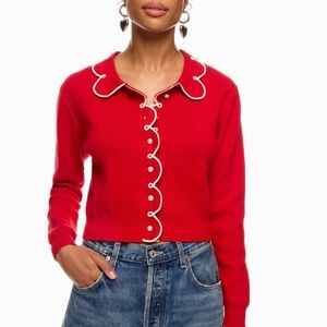 Rachel Antonoff Red Cupcake Cardigan